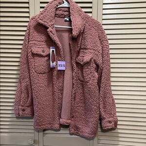 32 Degrees Women's Dusty Rose Sherpa Jacket